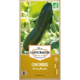 Graines Bio de Concombre Vert Long Maraicher (Ferme de Sainte Marthe) - Leaderplant