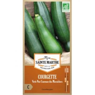 Graines Bio de Courgette Verte non Coureuse des Maraîchers (Ferme de Sainte Marthe) - Leaderplant