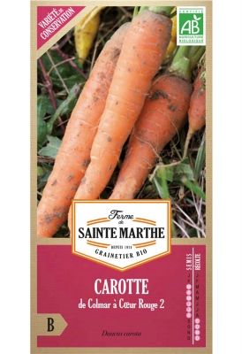 Graines Bio de Carotte de Colmar à Coeur rouge 2 (Ferme de Sainte Marthe) - Leaderplant