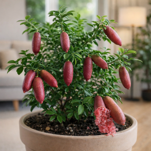 Citron Caviar à chair rose en mini-motte  - Leaderplant