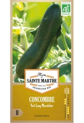 Graines Bio de Concombre Vert Long Maraicher (Ferme de Sainte Marthe) - Leaderplant