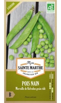 Graines Bio de Pois nain Merveille de Kelvedon (Ferme de Sainte Marthe) - Leaderplant