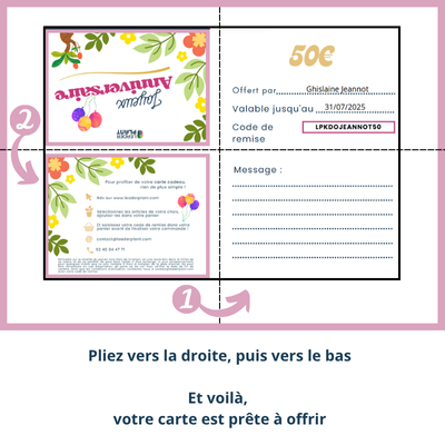 Pépi Chèque-cadeau pour anniversaire - Leaderplant