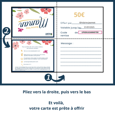 Pépi Chèque-cadeau pour fête des mères - Leaderplant