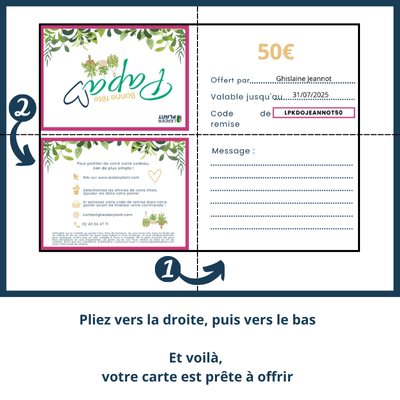 Pépi Chèque-cadeau pour fête des pères - Leaderplant