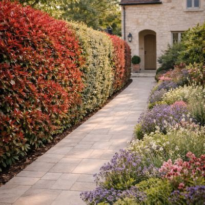 Duo Lauriers Rouge et Argent / Photinias et Eleagnus - Leaderplant