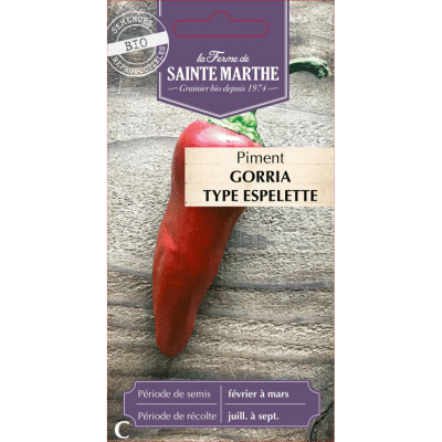 Graines de Piment Gorria type Espelette (Ferme de Sainte Marthe) - Leaderplant