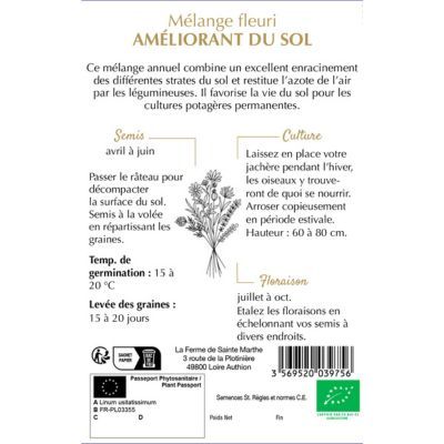 Graine Mélange Maraîcher pour améliorer le sol (Ferme de Sainte Marthe) - Leaderplant