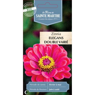 Graines mélange Zinnia Elegans Double (Ferme de Sainte Marthe) - Leaderplant