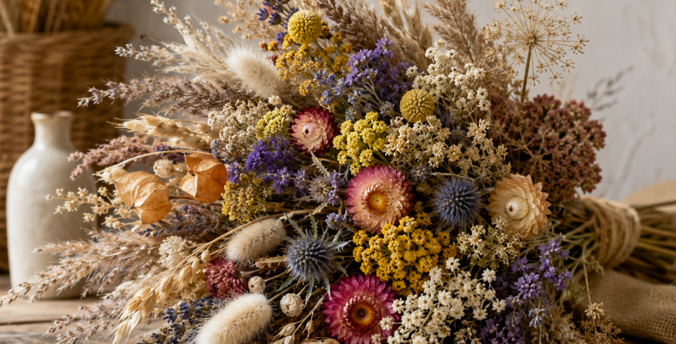 Quelles variétés de plantes choisir pour composer des bouquets de fleurs séchées ?