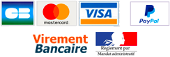 Mode de paiement disponibles : CB - Mastercard - Visa - Paypal - Paiement par chèque - Virement bancaire - Mandat administratif
